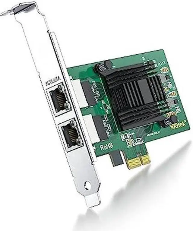 Main image of Dual-Port PCIe NIC - 1.25G Gigabit Ethernet Server Adapter Network Card, with Intel 82571 Controller, Dual RJ45 Ports, Support Windows/Centos/RHEL/Ubuntu/Debian/Freebsd/VMware