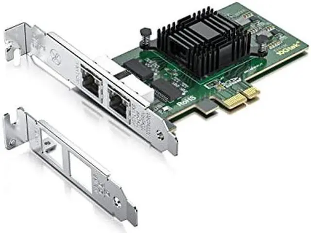 Alt view image 2 of 5 - Dual-Port PCIe NIC - 1.25G Gigabit Ethernet Server Adapter Network Card, with Intel 82571 Controller, Dual RJ45 Ports, Support Windows/Centos/RHEL/Ubuntu/Debian/Freebsd/VMware