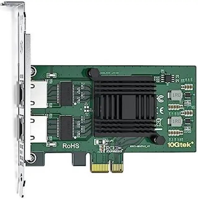 Alt view image 4 of 5 - Dual-Port PCIe NIC - 1.25G Gigabit Ethernet Server Adapter Network Card, with Intel 82571 Controller, Dual RJ45 Ports, Support Windows/Centos/RHEL/Ubuntu/Debian/Freebsd/VMware