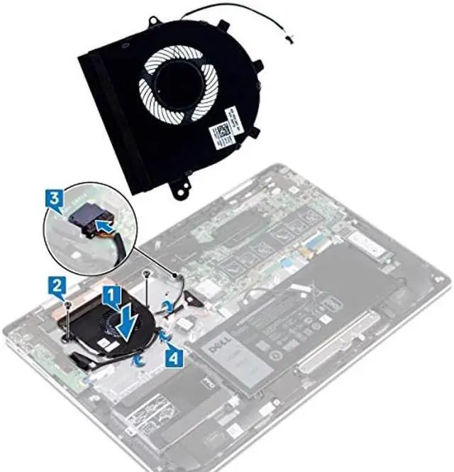 Alt view image 3 of 5 - Deal4GO 5V/0.5A CPU Cooling Fan GCN3G 0GCN3G 023.100DI.0001 023.100DI.0011 Replacement for Dell Inspiron 17 7786 2-in-1 P36E