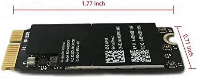 Alt view image 2 of 5 - Bluetooth 4.0 Bt Wireless WiFi Airport Card BCM943602CS Replacement for MacBook Pro Retina 13" 15" A1398 A1502 653-0194 802.11AC Network Card (2015 Year)