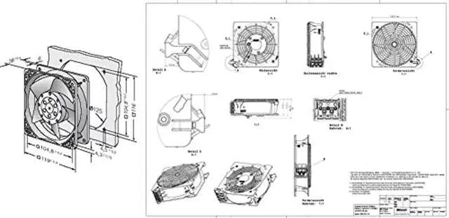 Alt view image 5 of 5 - for Ebmpapst Fan DV4600-492 120mm 115V AC 120 * 120 * 38mm 12038 18/19W 240/220mA Rittal Cabinet Cooling Axial Flow Fan