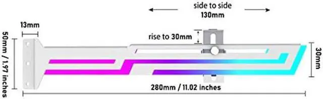 Alt view image 4 of 5 - ARGB GPU Support Bracket, RGB GPU Brace Support, 5V 3Pin addressable GPU Holder, 5v 3pin ARGB White GPU Support Video Card sag Holder, Adjustable Length and Height GPU Stand (White)