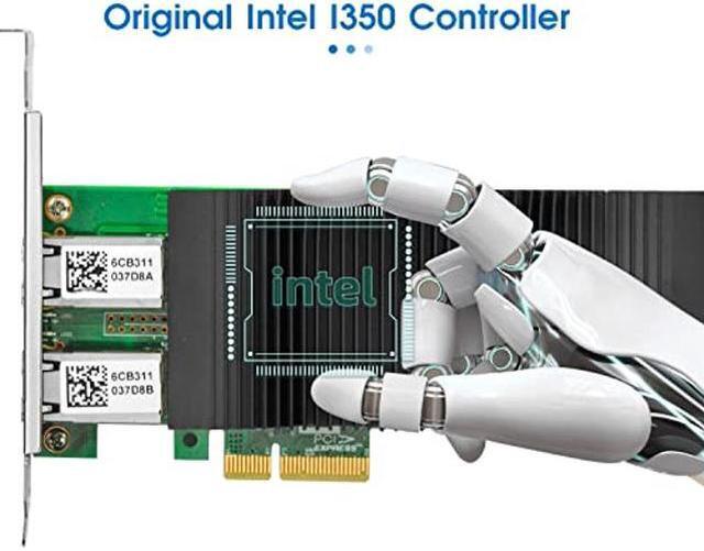 Alt view image 4 of 5 - Gigabit Network Card with Intel I350 Chip,Dual-RJ45 PoE+ Ports PCI Express v2.1 x4 Ethernet Adapter Support Linux/Windows/Windows Xp/VMware