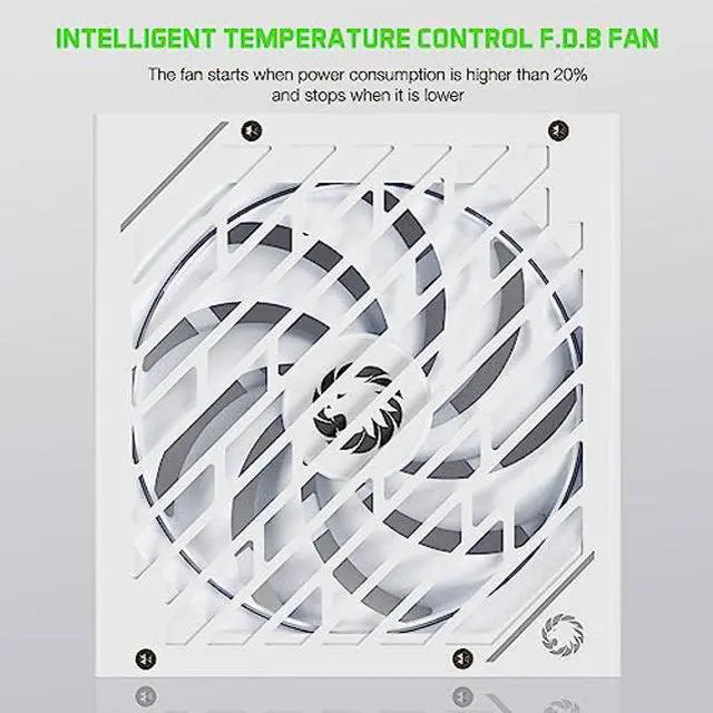 Alt view image 5 of 5 - GAMEMAX Rampage Series, 1250W, Full Modular Power Supply, ATX 3.0 & PCIE 5.0 Ready, 80 Plus Platinum Certified, 105degC Japanese Caps, 135mm F.D.B Fan, 10 Year Warranty, GX1250, White