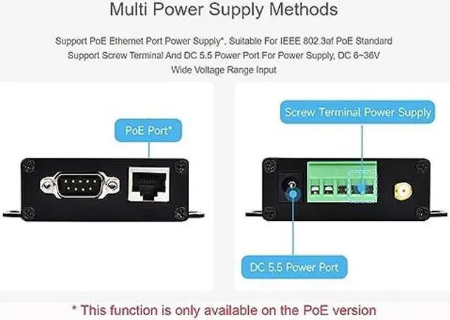Alt view image 5 of 5 - RS232/485 to WiFi and Ethernet Converter with POE, Serial Server, Modbus Gateway, MQTT Gateway,Serial Port to HTTPD Client, Allow Serial Port to WIFI, Serial Port to Ethernet, Ethernet to WIFI