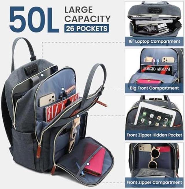 LOVEVOOK Travel Laptop Backpack, Fits 18 Inch Laptop Business Work