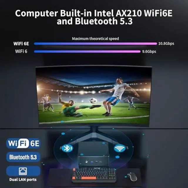 Alt view image 5 of 5 - Kinupute Mini PC i9, Desktop Computer with Core i9-12900H, 14 Cores Upto 5.0GHz, Windows 11 Pro, 64G DDR4, 2T M.2 PCIE4.0 SSD, DP/HDMI/USB-C Triple Display, Support 8K/4K@60Hz, Dual LAN, WiFi6E/BT5.3