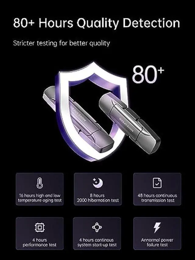 Alt view image 5 of 5 - MOVE SPEED 1TB Solid State Flash Drive 1000MB/s Ultimate High Speed USB 3.2 Type C USB Dual Interface USB Drive Gen 2 Metal Thumb Drive with Keychain Leather Case