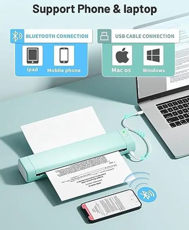 Alt view image 2 of 5 - Itari P831 Portable Printers Wireless for Travel with P831 Thermal Transfer Printer