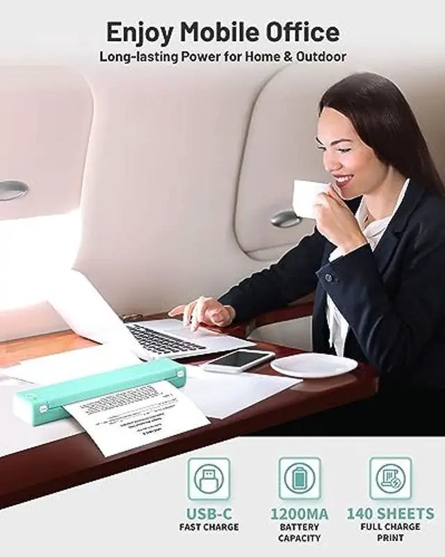 Alt view image 4 of 5 - Itari P831 Portable Printers Wireless for Travel with P831 Thermal Transfer Printer