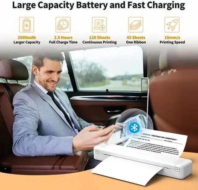 Alt view image 5 of 5 - Itari P831 Portable Printers Wireless for Travel with P831 Thermal Transfer Printer