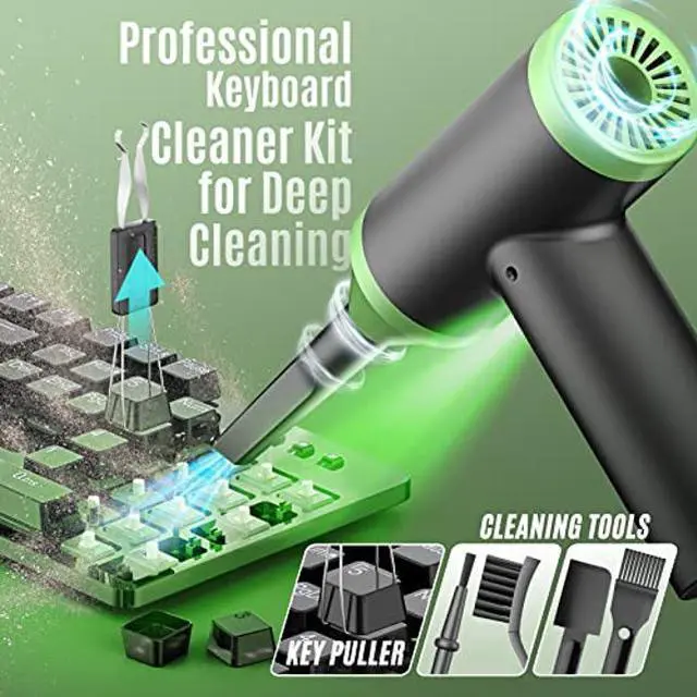 Alt view image 3 of 5 - Compressed Air Duster Keyboard Cleaner 90000RPM Electric Air Duster & Vacuum Cleaner Compressed Air Replace Canned Air Rechargeable 6000mAh for Computer Electronic