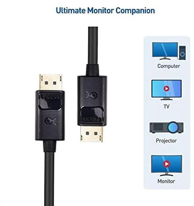 Alt view image 5 of 5 - Cable Matters DisplayPort to DisplayPort Cable, Computer Monitor Cable 25 ft, 2K@60Hz, Display Cable, Male to Male Display Port Cable, Gold-Plated DP to DP Cable, 25 Feet