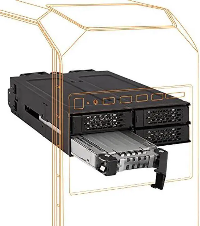Main image of ICY DOCK 4 x 2.5 NVMe U.2/U.3 SSD PCIe 4.0 Mobile Rack for 5.25" Bay with OCuLink | ToughArmor MB699VP-B V3