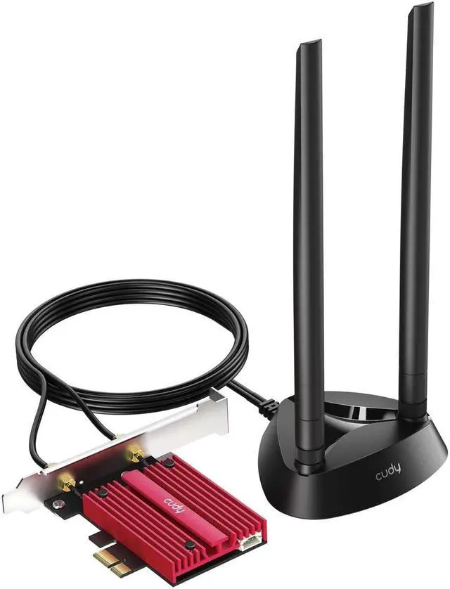 Main image of Cudy New AX5400 WiFi 6E PCIe Card, Bluetooth 5.2 PCIe Adapter, AX210 Inside,Tri Band Wireless Adapter, Bluetooth 5.2, Low-Profile Bracket, WPA3, MU-MIMO, OFDMA, Heat Sink, Windows 11, 10, WE4000