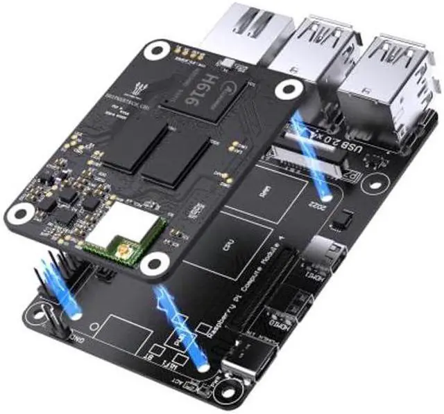 Main image of BIGTREETECH CB1 V2.2 + Pi4B Adapter Panel Board Kit, Support with SKR Mini E3 V3.0 Octopus V1.1 Octopus Pro SKR 3 Control Board to Run Klipper VS Raspberry-Pi 4/3B for Voron 3D Printer