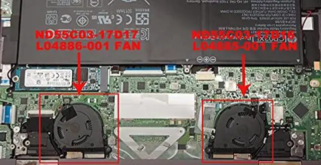 Alt view image 3 of 5 - Genuine CPU Cooling Fan for HP 13" Spectre X360 13-AE 13-AE000 13t-ae000 L04885-001 L04886-001 ND55C03-17D17 ND55C03-17D16