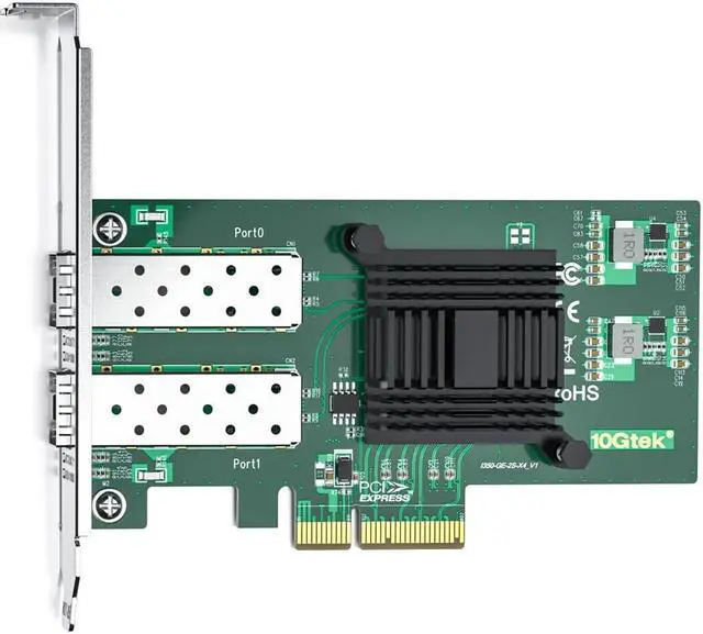 Alt view image 2 of 5 - ipolex Gigabit Dual Port NIC with Intel I350 Controller, 1.25G Ethernet Server Adapter Network Card, SFP Port, PCIe 2.1 X4, Compare to Intel I350-DA2, Support Windows Server/Linux/Freebsd/VMware