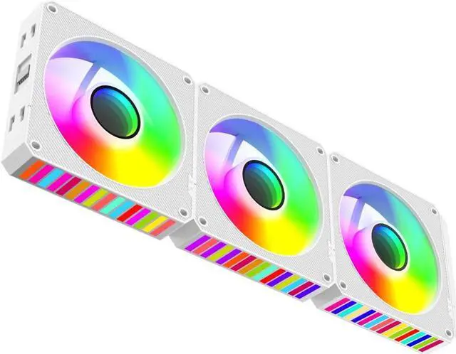 Main image of ICOLER PC Fan JM-S1 White Edition 120mm Infinity Mirror Module Daisy-Chain 5V ARGB&PWM Fan 120mm Triple Pack with Controller Suitable for Computer Case & CPU Cooling