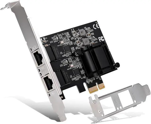 Main image of 2 Port 2.5Gb PCIe Network Card, Dual LAN Port 2.5 Gigabit Ethernet Interface Adapter, with Realtek RTL8125B, Support NAS/PC, 2.5G NIC Compliant Windows/Linux/MAC OS