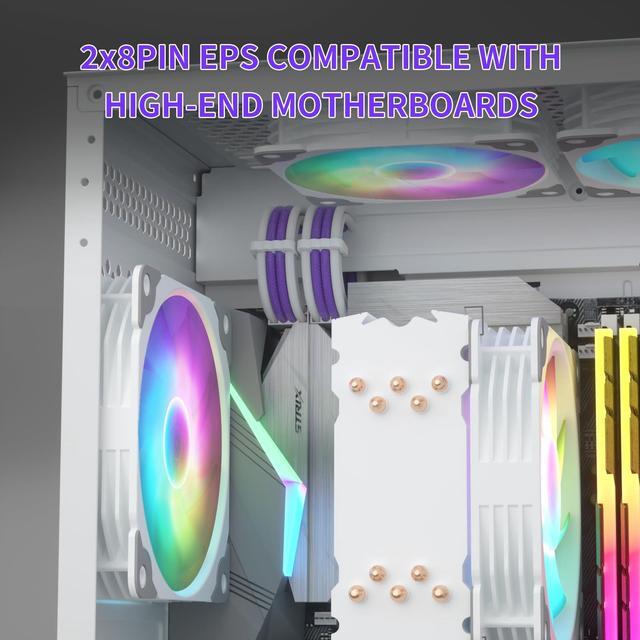 Alt view image 3 of 5 - Sirlyr PSU Extension Cable Kit - Custom Sleeved Power Supply Mod for PC Build 16AWG 24Pin ATX/8 (4+4) Pin EPS CPU/8 (6+2) Pin PCI-E GPU PSU - White Purple 5 Kits