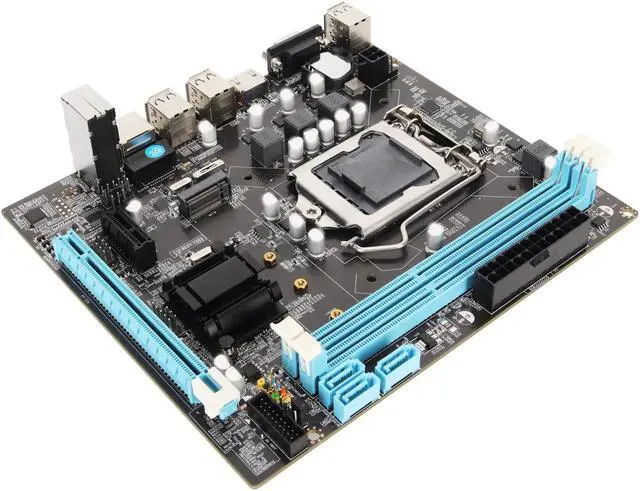 Main image of Pomya H61 Desktop Motherboard for LGA1155 Socket I3 I5 I7 - Channel DDR3 M.2 NVMe NGFF 100Mbps LAN Micro ATX, USB2.0 PCI Express X16 Gaming