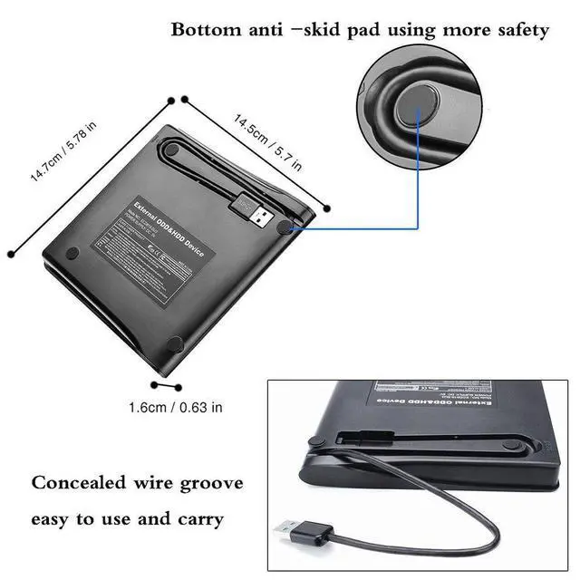 Alt view image 4 of 4 - Wolf War Ultra Slim External USB 3.0 CD/DVD-RW Writer Burner Player for MacBook Pro Air iMac or Other PC/Laptop