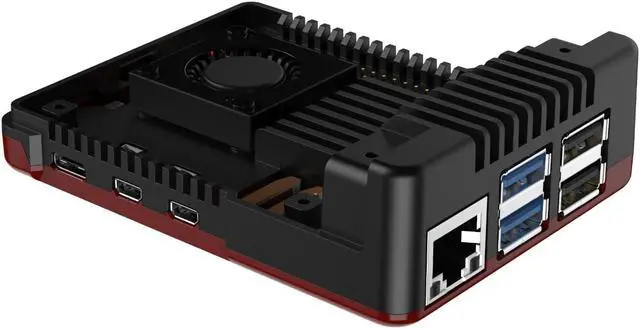 Alt view image 4 of 5 - Argon NEO 5 BRED for Raspberry Pi 5 | Aluminum case with Built-in Fan