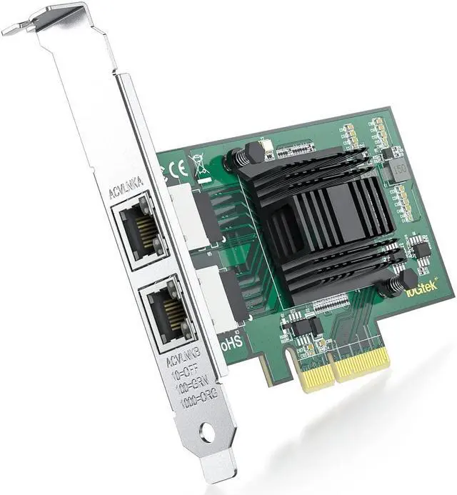 Main image of ipolex 1.25G Gigabit Ethernet Converged Network Adapter (NIC) with Intel I350AM2 Controller - Compatible for Intel I350-T2, Dual Copper RJ45 Ports, PCI-E 2.1 X4