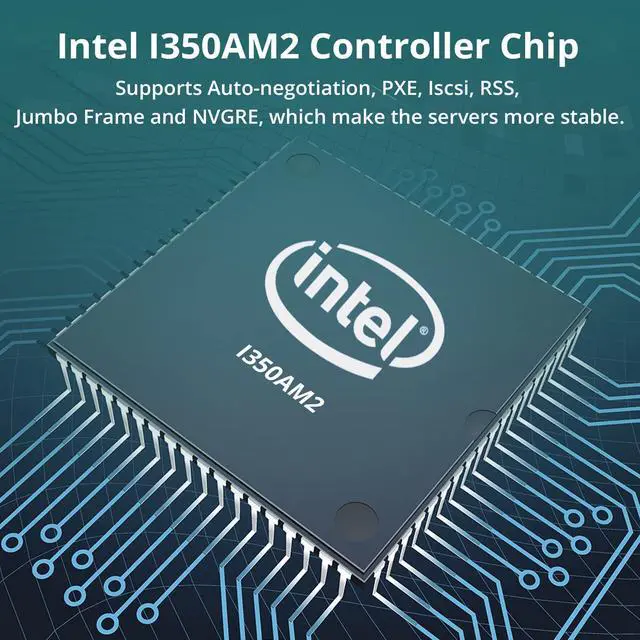 Alt view image 4 of 5 - ipolex 1.25G Gigabit Ethernet Converged Network Adapter (NIC) with Intel I350AM2 Controller - Compatible for Intel I350-T2, Dual Copper RJ45 Ports, PCI-E 2.1 X4