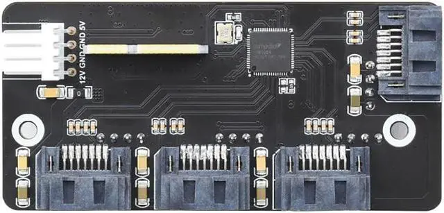 Alt view image 2 of 5 - Coolwell PCIe to 4-Ch SATA 3.0 Expander Supports Compute Module 4 (CM4), 4 CH SATA 3.0 Interface, 6Gpbs High-Speed