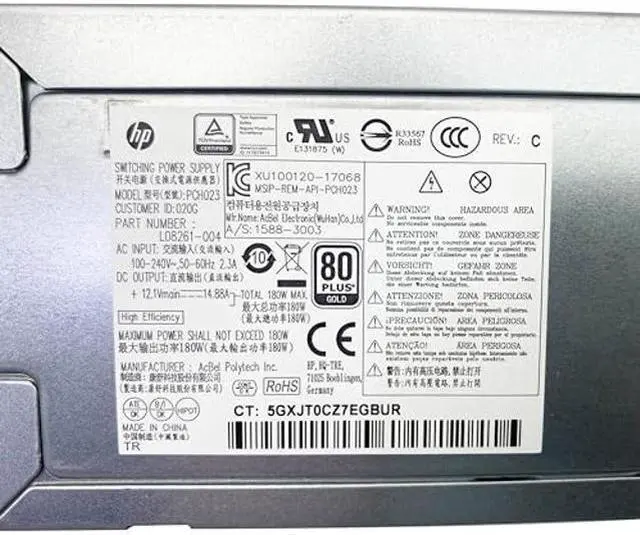 Alt view image 3 of 4 - BestParts New 180W Power Supply Compatible with HP ProDesk G5 Pavilion 590-p0XXX 590-P0097CB Desktop PCG003 L08261-004 L70042-004 L08261-006
