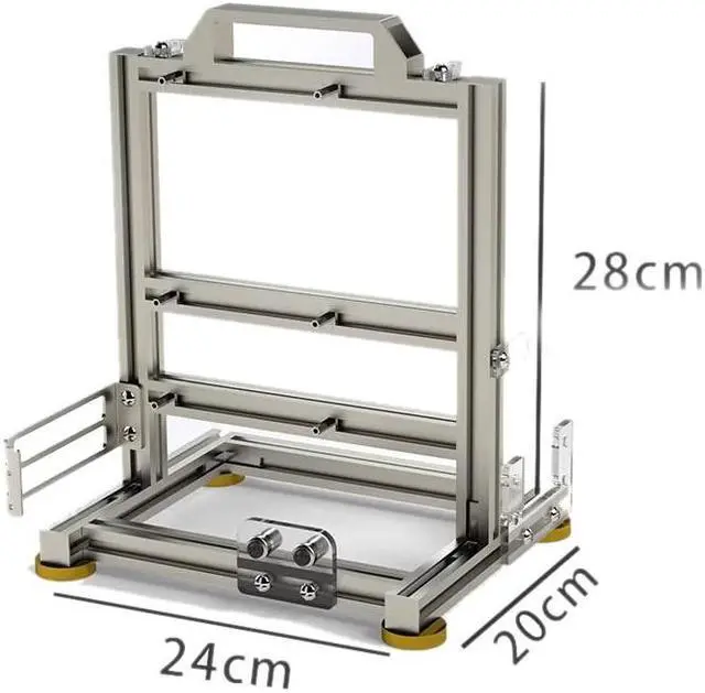 Alt view image 2 of 5 - SharGwa PC Mini-Matx (17 * 25) Motherboard Open Case Frame, Open Bare Metal Air Water Cooling Fan Stand (Silver)