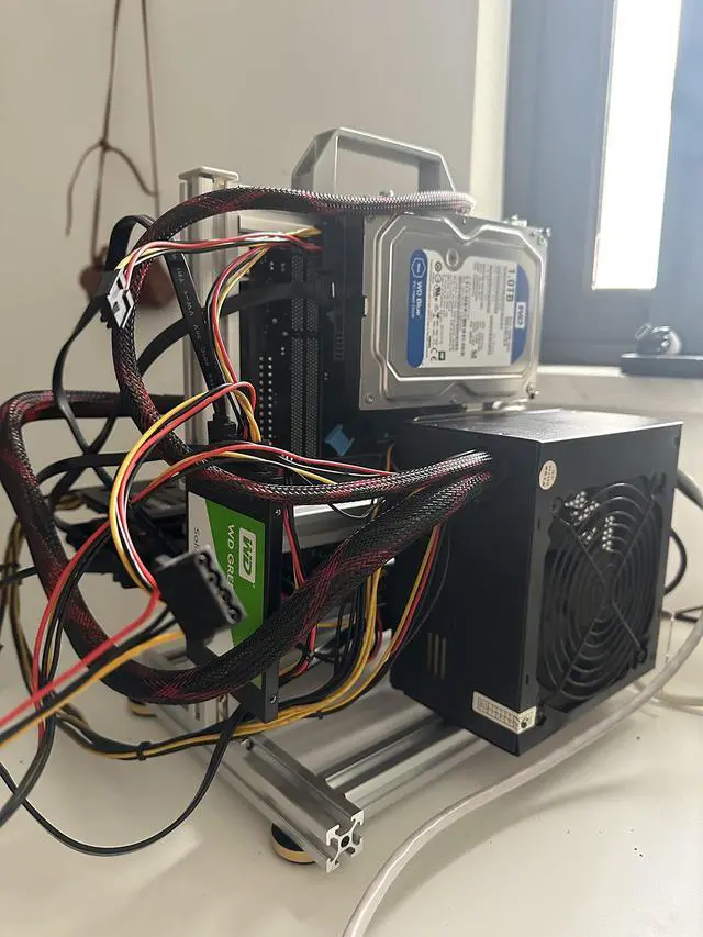 Alt view image 5 of 5 - SharGwa PC Mini-Matx (17 * 25) Motherboard Open Case Frame, Open Bare Metal Air Water Cooling Fan Stand (Silver)