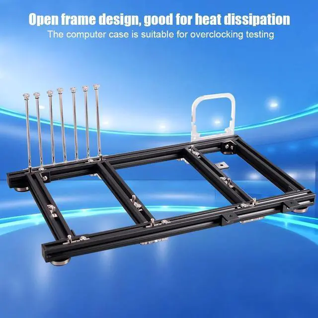 Alt view image 2 of 5 - ATX Motherboard Test Bench Best for Overclocking Test, ATX Computer Open Air Frame ATX Case PC Test Bench for Games/cooling, Aluminum DIY Computer Case for ATX Motherboard Test Bench(Black)