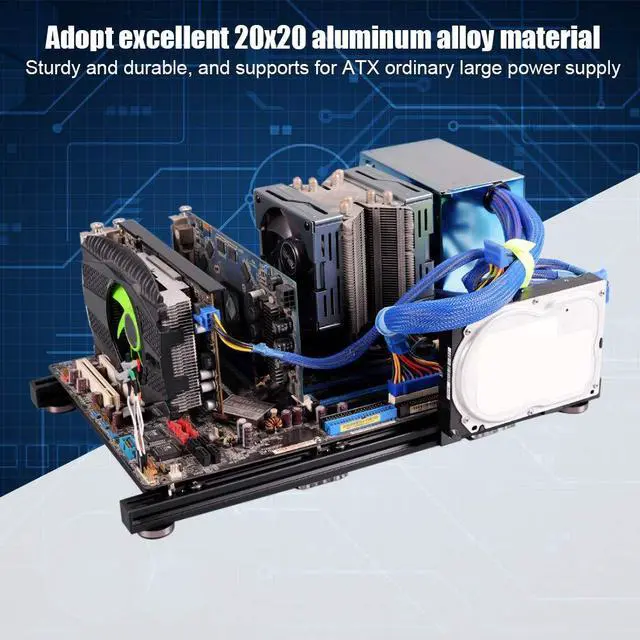 Alt view image 3 of 5 - ATX Motherboard Test Bench Best for Overclocking Test, ATX Computer Open Air Frame ATX Case PC Test Bench for Games/cooling, Aluminum DIY Computer Case for ATX Motherboard Test Bench(Black)