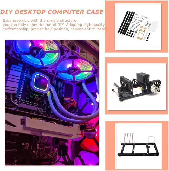 Alt view image 4 of 5 - ATX Motherboard Test Bench Best for Overclocking Test, ATX Computer Open Air Frame ATX Case PC Test Bench for Games/cooling, Aluminum DIY Computer Case for ATX Motherboard Test Bench(Black)