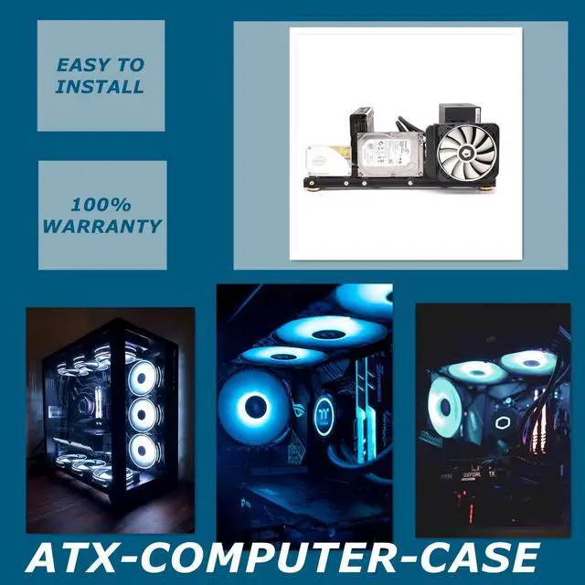 Alt view image 5 of 5 - ATX Motherboard Test Bench Best for Overclocking Test, ATX Computer Open Air Frame ATX Case PC Test Bench for Games/cooling, Aluminum DIY Computer Case for ATX Motherboard Test Bench(Black)