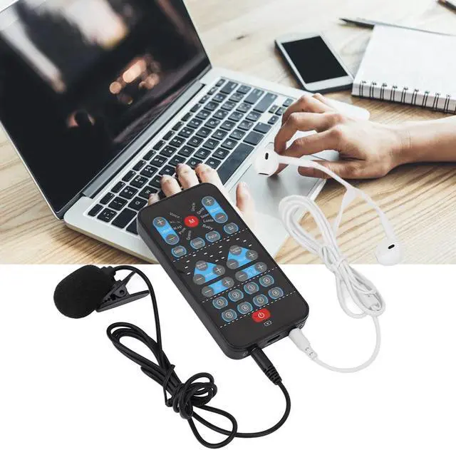 Alt view image 2 of 5 - Diydeg Voice Changer, Handheld Microphone Voice Changer Universal Mini Sound Card with 8 Sound Effects Support Multi Languages, Portable Sound Effects Machine for Mobile Phone Computer Plug and Play