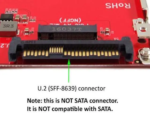 Alt view image 3 of 5 - Ableconn IU2-M2132 M.2 NVMe to U.2 Adapter - Turn M.2 NVMe SSD to 2.5" Drive with U.2 (SFF-8639) Interface - M2 SSD Converter - PCIe M.2 NVMe to U.2 Host Adapter