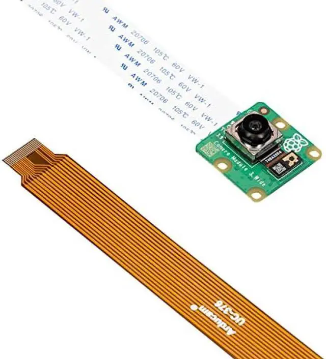 Alt view image 3 of 5 - Arducam for Raspberry Pi Camera Module 3 Wide, 120deg(D) IMX708 Autofocus Pi Camera V3 with Acrylic Case, 15cm 15-22 Pin FFC Cable