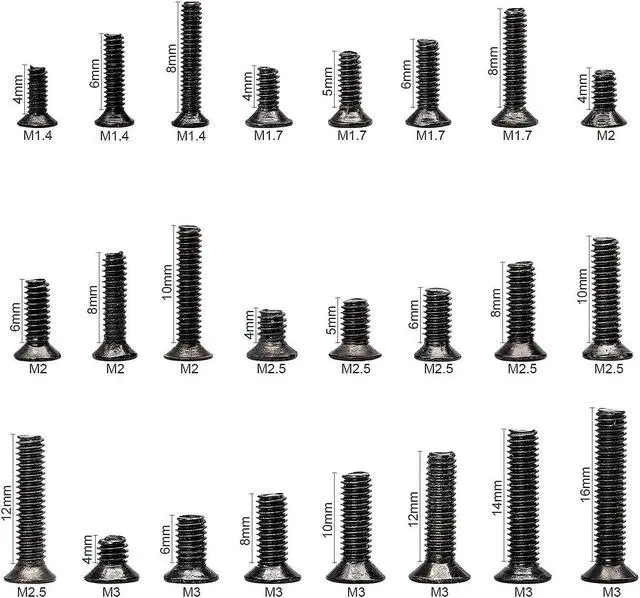 Alt view image 4 of 5 - NINDEJIN Computer Laptop Notebook Screws Kit Phillips Flat + Round Pan Head Miniature Screws Set for Toshiba Gateway Samsung HP IBM Dell Sony Acer Asus SSD Hard Disk SATA