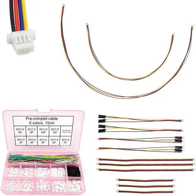 Main image of I2C Qwiic Cable Kit Stemma QT Wire and SH1.0 Connectors Kit Bundle for SparkFun Development Boards Sensor Board Breakout Breadboard 4 Pin