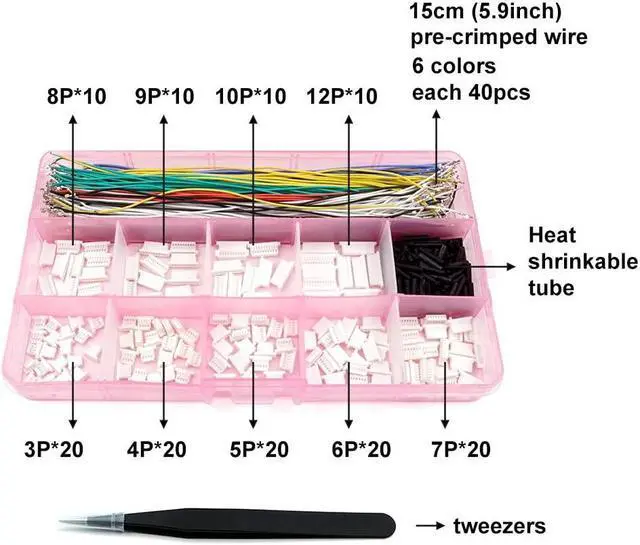 Alt view image 2 of 5 - I2C Qwiic Cable Kit Stemma QT Wire and SH1.0 Connectors Kit Bundle for SparkFun Development Boards Sensor Board Breakout Breadboard 4 Pin