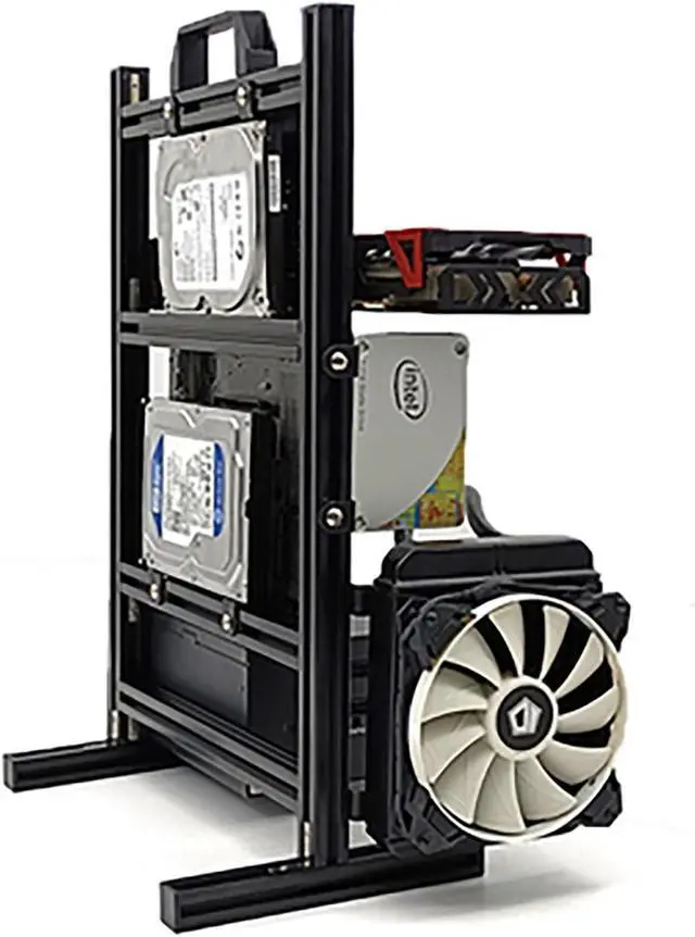 Main image of ATX Matx Itx Pc Test Bench Motherboard Stand Open Frame Air Pc Case Test Bench Vertical Water Cooling Aluminum Support Vertical Horizontal Wall Hanging