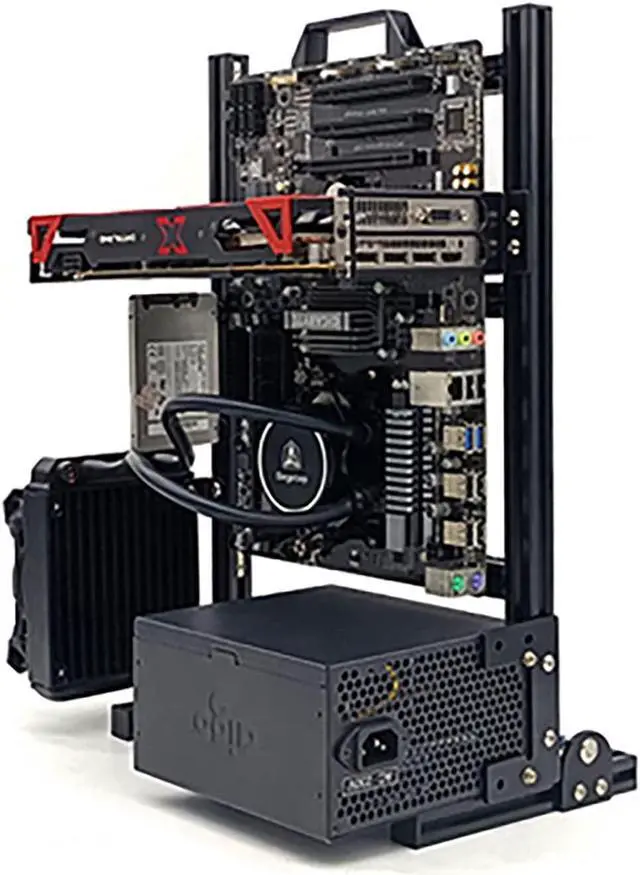 Alt view image 3 of 5 - ATX Matx Itx Pc Test Bench Motherboard Stand Open Frame Air Pc Case Test Bench Vertical Water Cooling Aluminum Support Vertical Horizontal Wall Hanging