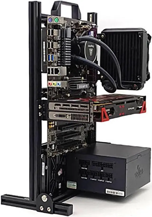 Alt view image 4 of 5 - ATX Matx Itx Pc Test Bench Motherboard Stand Open Frame Air Pc Case Test Bench Vertical Water Cooling Aluminum Support Vertical Horizontal Wall Hanging