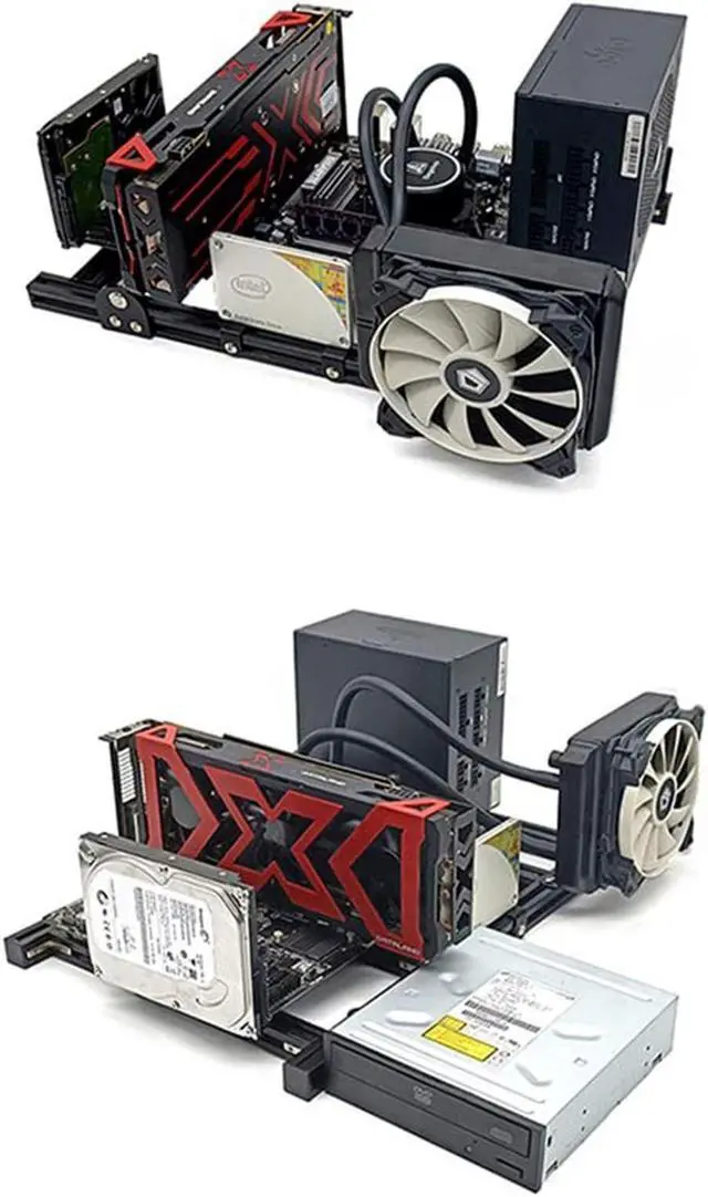 Alt view image 5 of 5 - ATX Matx Itx Pc Test Bench Motherboard Stand Open Frame Air Pc Case Test Bench Vertical Water Cooling Aluminum Support Vertical Horizontal Wall Hanging