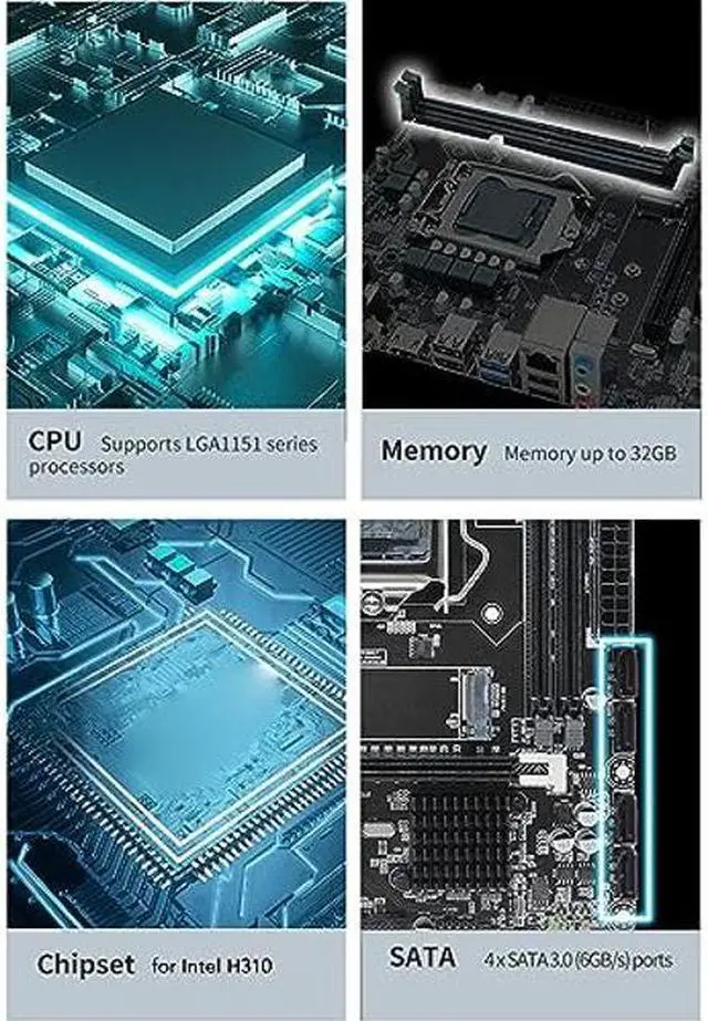 Alt view image 5 of 5 - Heayzoki H310 LGA 1151 Motherboard, Channel DDR4 Memory Slot Gaming Motherboard Supports 8th 9th Generation for Lvy Bridge for LGA1151 Micro ATX DDR4 Motherboard